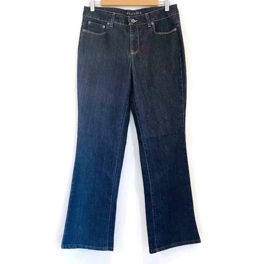 Y2K Boho High Rise Boot Cut Dark Wash Jeans - Women's Size 10 - Picture 2 of 11